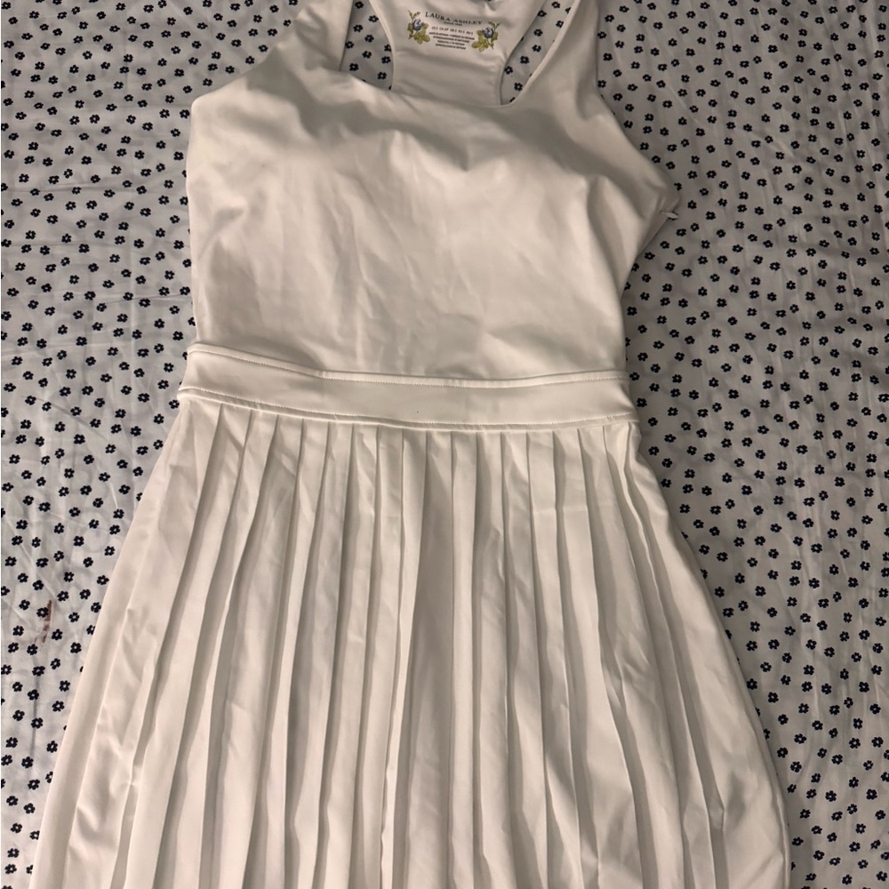 Laura Ashley Girl’s White Pleated Formal Dress with shorts